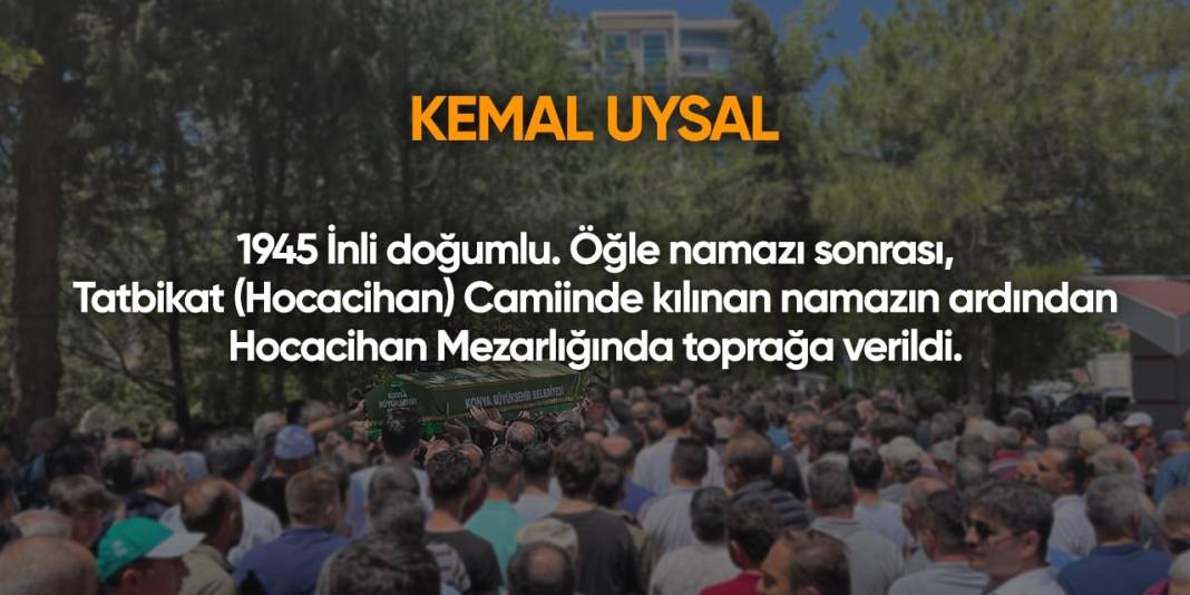 Konya'da bugün vefat edenler | 14 Kasım 2024 12